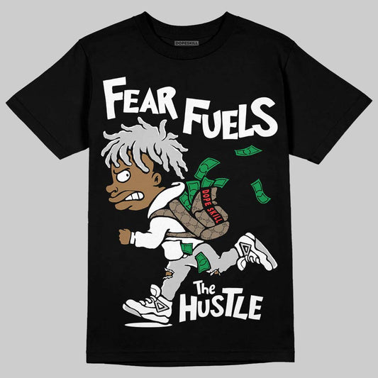 Air Foamposite One 'Triple White' DopeSkill T-Shirt Fear Fuels The Hustle Graphic Streetwear - Black