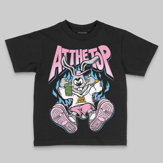 Jordan 12 GS “Pearl Pink” DopeSkill Toddler Kids T-shirt At The Top Graphic Streetwear - Black