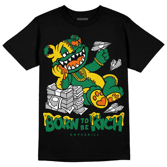 Green Sneakers DopeSkill T-Shirt Born To Be Rich Graphic Streetwear - Black