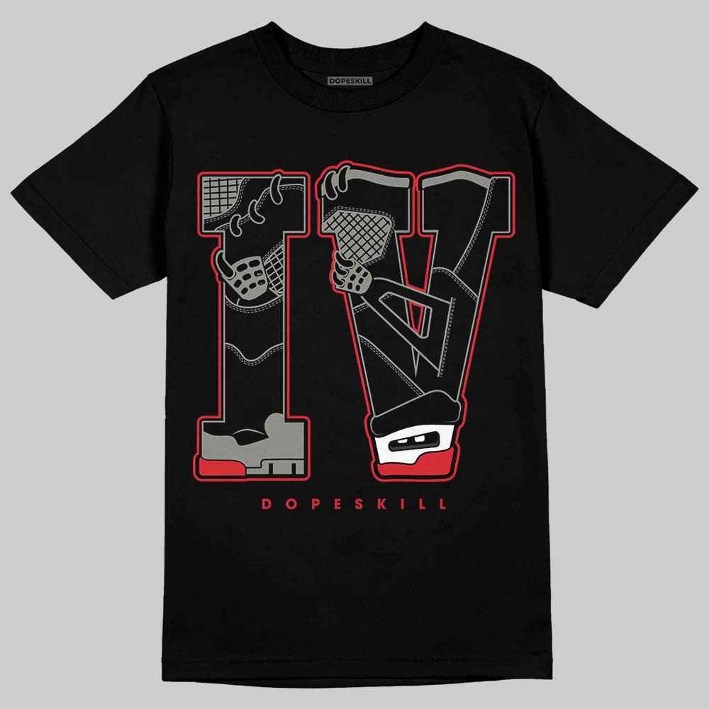 Jordan 4 Bred DopeSkill T-Shirt IV Jordan 4 Graphic Streetwear - Black