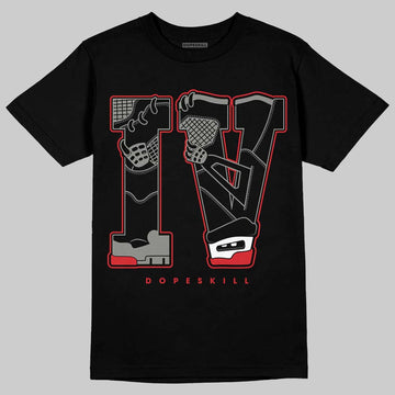 Jordan 4 Bred DopeSkill T-Shirt IV Jordan 4 Graphic Streetwear - Black