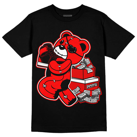 Jordan 1 Retro High OG "Satin Bred" DopeSkill T-Shirt Bear Steals Sneaker Graphic Streetwear - Black