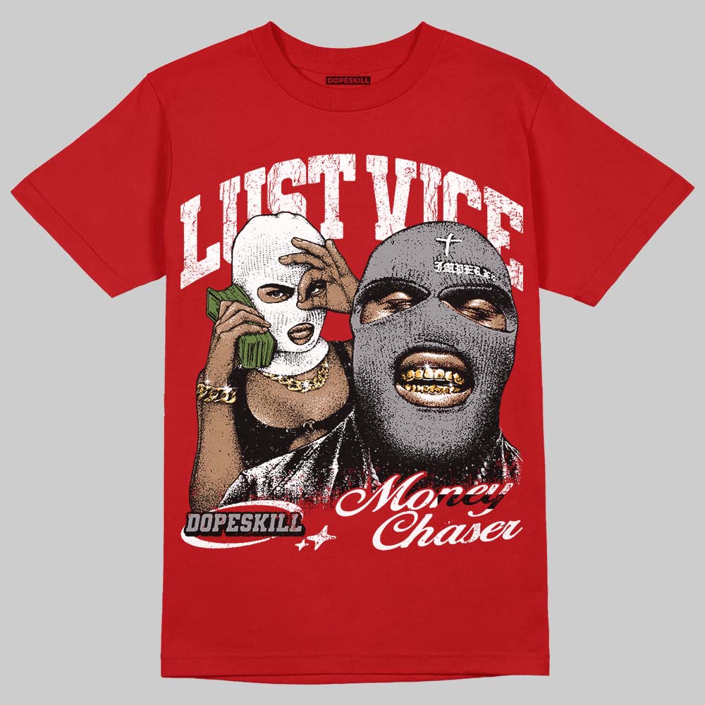 Jordan 4 Retro Toro Bravo DopeSkill T-Shirt Lust Vice Graphic Streetwear - Red