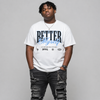 Black University Blue 5s DopeSkill T-Shirt Better Myself Graphic