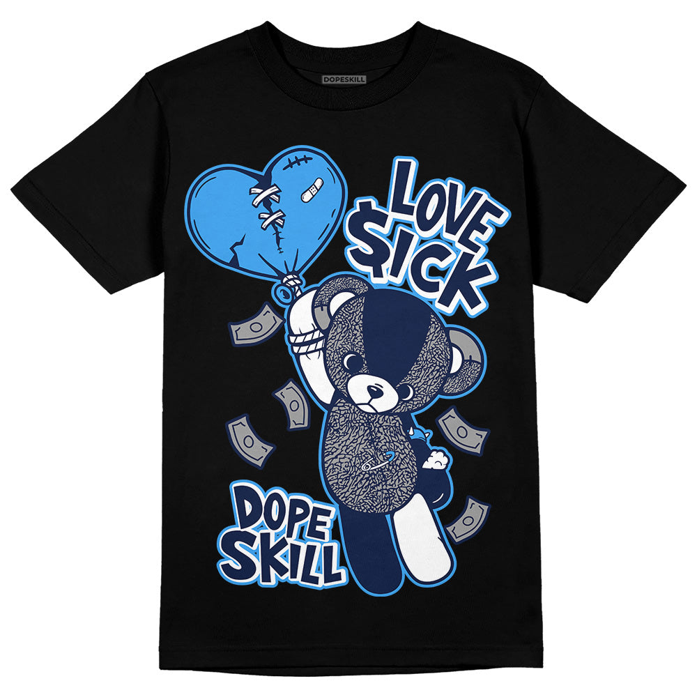 Jordan Spiz’ike Low “White/Obsidian” DopeSkill T-Shirt Love Sick Graphic Streetwear - Black