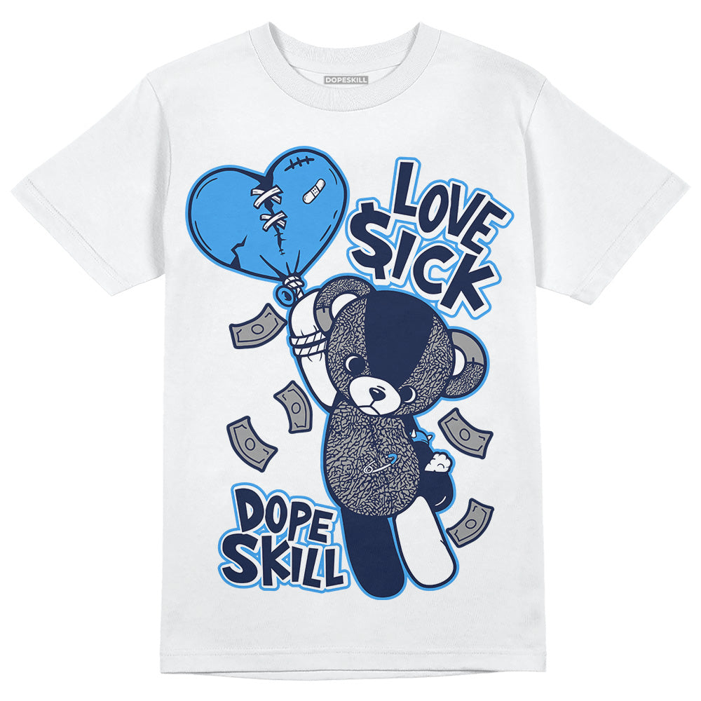 Jordan Spiz’ike Low “White/Obsidian” DopeSkill T-Shirt Love Sick Graphic Streetwear - White