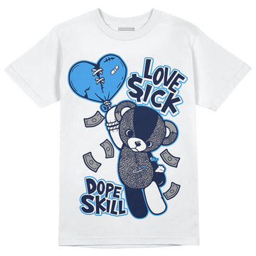 Jordan Spiz’ike Low “White/Obsidian” DopeSkill T-Shirt Love Sick Graphic Streetwear - White