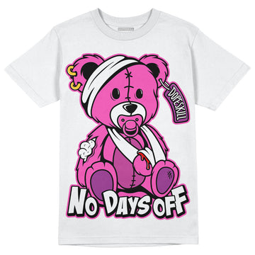 Jordan 4 GS “Hyper Violet” DopeSkill T-Shirt Hurt Bear Graphic Streetwear - White