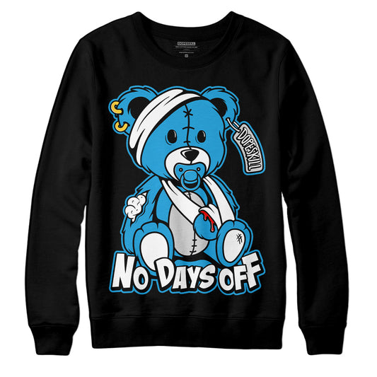 Jordan 4 Retro Military Blue DopeSkill Sweatshirt Hurt Bear Graphic Streetwear - Black