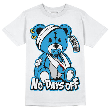 Jordan 4 Retro Military Blue DopeSkill T-Shirt Hurt Bear Graphic Streetwear - White