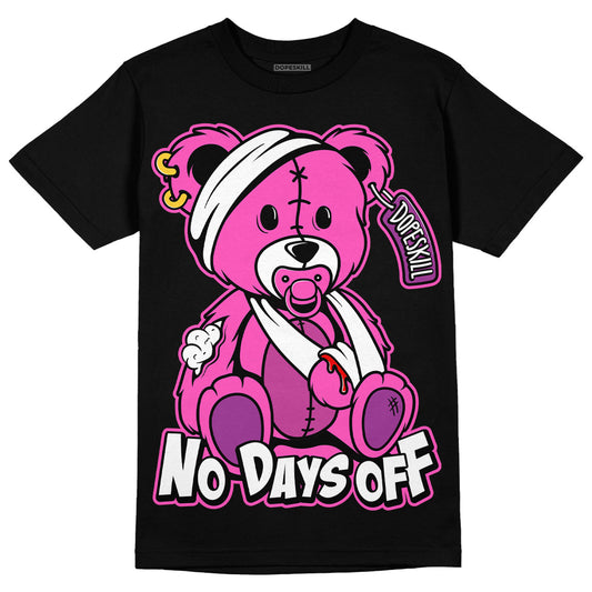 Jordan 4 GS “Hyper Violet” DopeSkill T-Shirt Hurt Bear Graphic Streetwear - Black