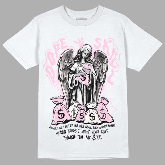 Dunk Low LX Pink Foam DopeSkill T-Shirt Angels Graphic Streetwear - White 