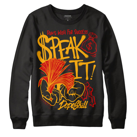 Jordan 7 Citrus DopeSkill Sweatshirt Speak It Graphic Streetwear - Black