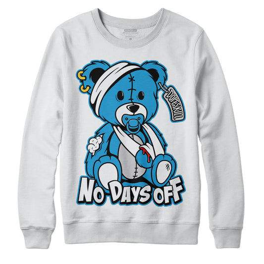 Jordan 4 Retro Military Blue DopeSkill Sweatshirt Hurt Bear Graphic Streetwear - White 