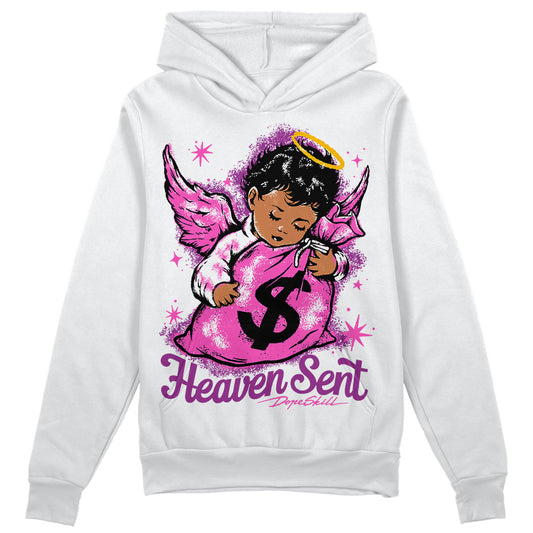 Jordan 4 GS “Hyper Violet” DopeSkill Hoodie Sweatshirt Heaven Sent Graphic Streetwear - White