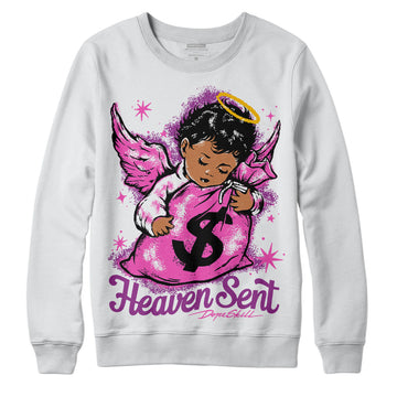 Jordan 4 GS “Hyper Violet” DopeSkill Sweatshirt Heaven Sent Graphic Streetwear - White