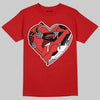 Jordan 4 Retro Toro Bravo DopeSkill T-Shirt Heart Jordan 4 Graphic Streetwear - Red