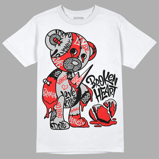 Jordan Spizike Low Bred DopeSkill T-Shirt Broken Heart Graphic Streetwear - White 