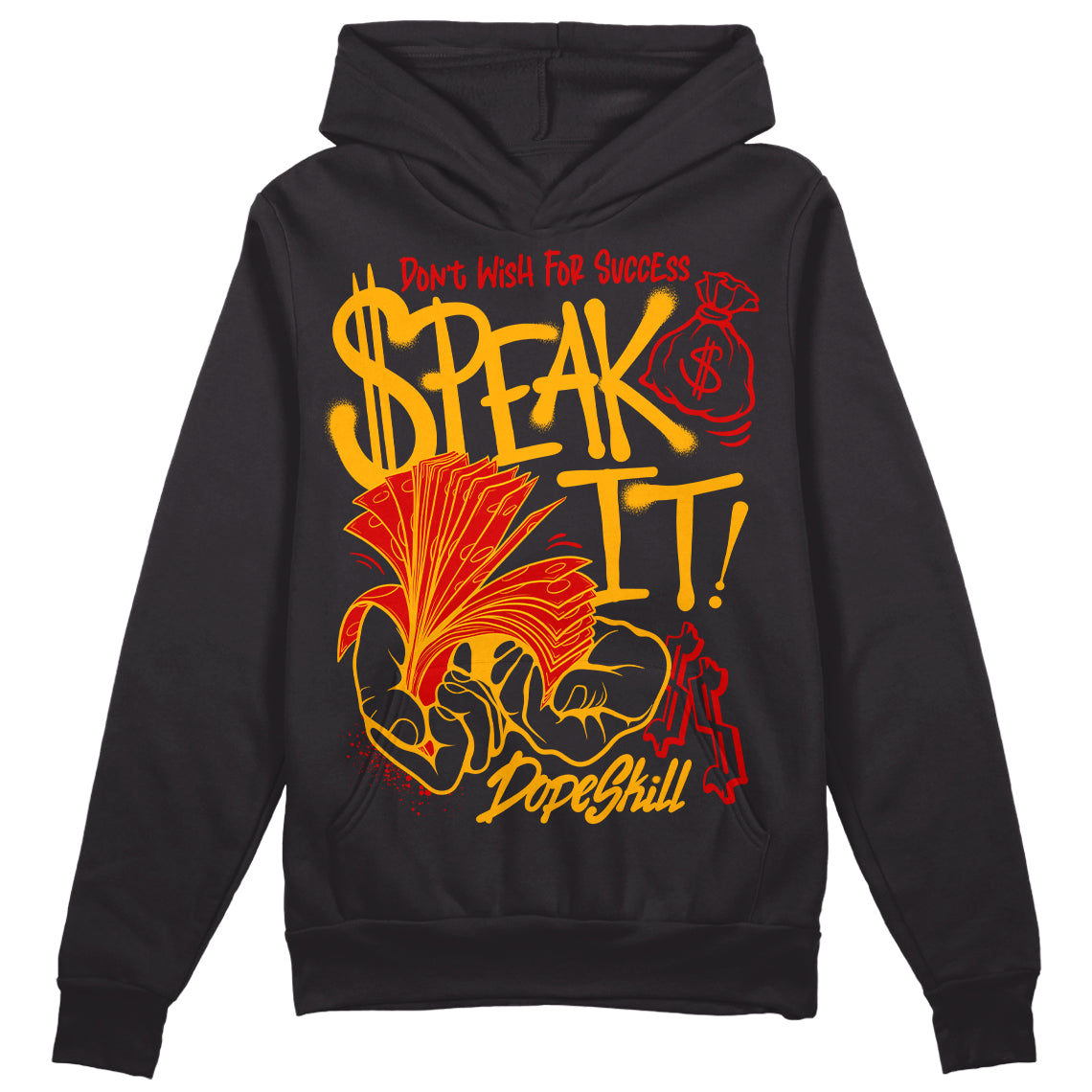 Jordan 7 Citrus DopeSkill Hoodie Sweatshirt Speak It Graphic Streetwear - black