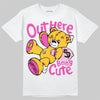 Jordan 4 Comic DopeSkill T-Shirt Out Here Being Cute Graphic Streetwear - White 