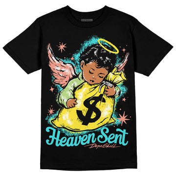 New Balance 9060 “Cyan Burst” DopeSkill T-Shirt Heaven Sent Graphic Streetwear - Black