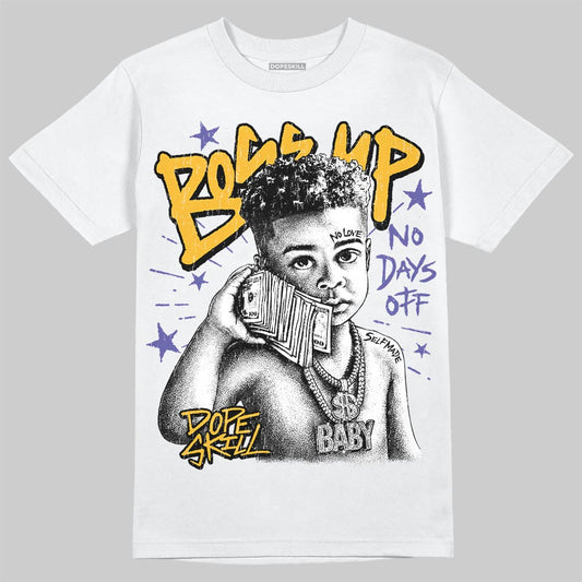 Jordan 4 Lakers DopeSkill T-Shirt Boss Up Graphic Streetwear - White