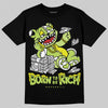 Jordan 13 Retro Bright Cactus DopeSkill T-Shirt Born To Be Rich Graphic Streetwear - Black