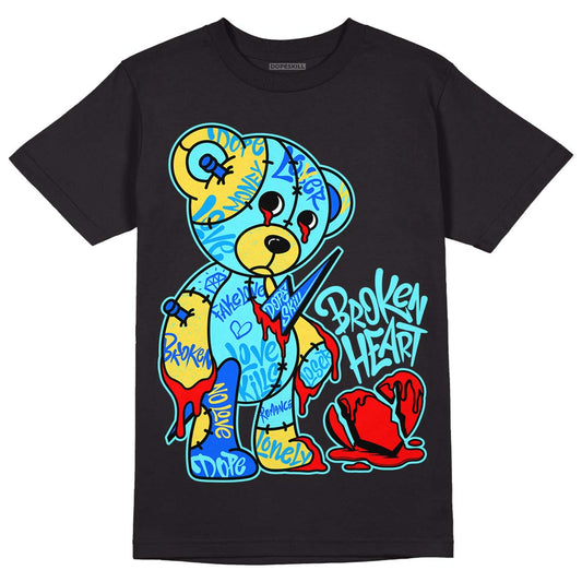 Jordan 5 Aqua DopeSkill T-Shirt Broken Heart Graphic Streetwear - black