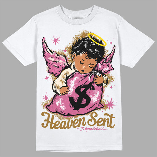 Dunk Low Just Do It “Bronzine/Playful Pink” DopeSkill T-Shirt Heaven Sent Graphic Streetwear - White 