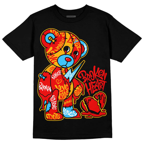 Red Sneakers DopeSkill T-Shirt Broken Heart Graphic Streetwear - Black