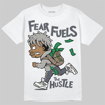 Jordan 11 Cool Grey DopeSkill T-Shirt Fear Fuels The Hustle Graphic Streetwear - White