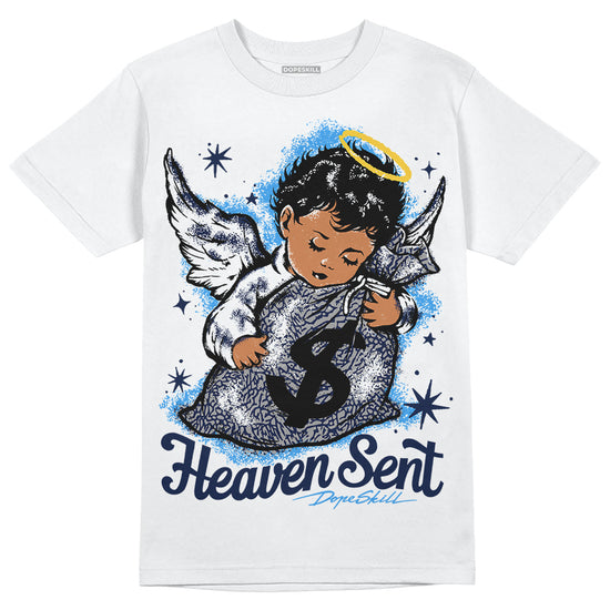 Jordan Spiz’ike Low “White/Obsidian” DopeSkill T-Shirt Heaven Sent Graphic Streetwear - White