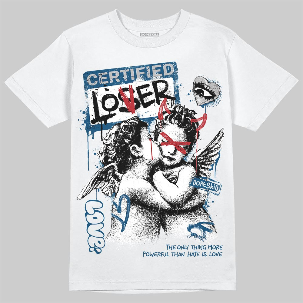 Jordan 12 French Blue DopeSkill T-Shirt Certified Lover Graphic Streetwear - White 