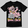 AMIRI White & Pink Stars Court Sneakers DopeSkill T-Shirt Born To Be Rich Graphic Streetwear - Black