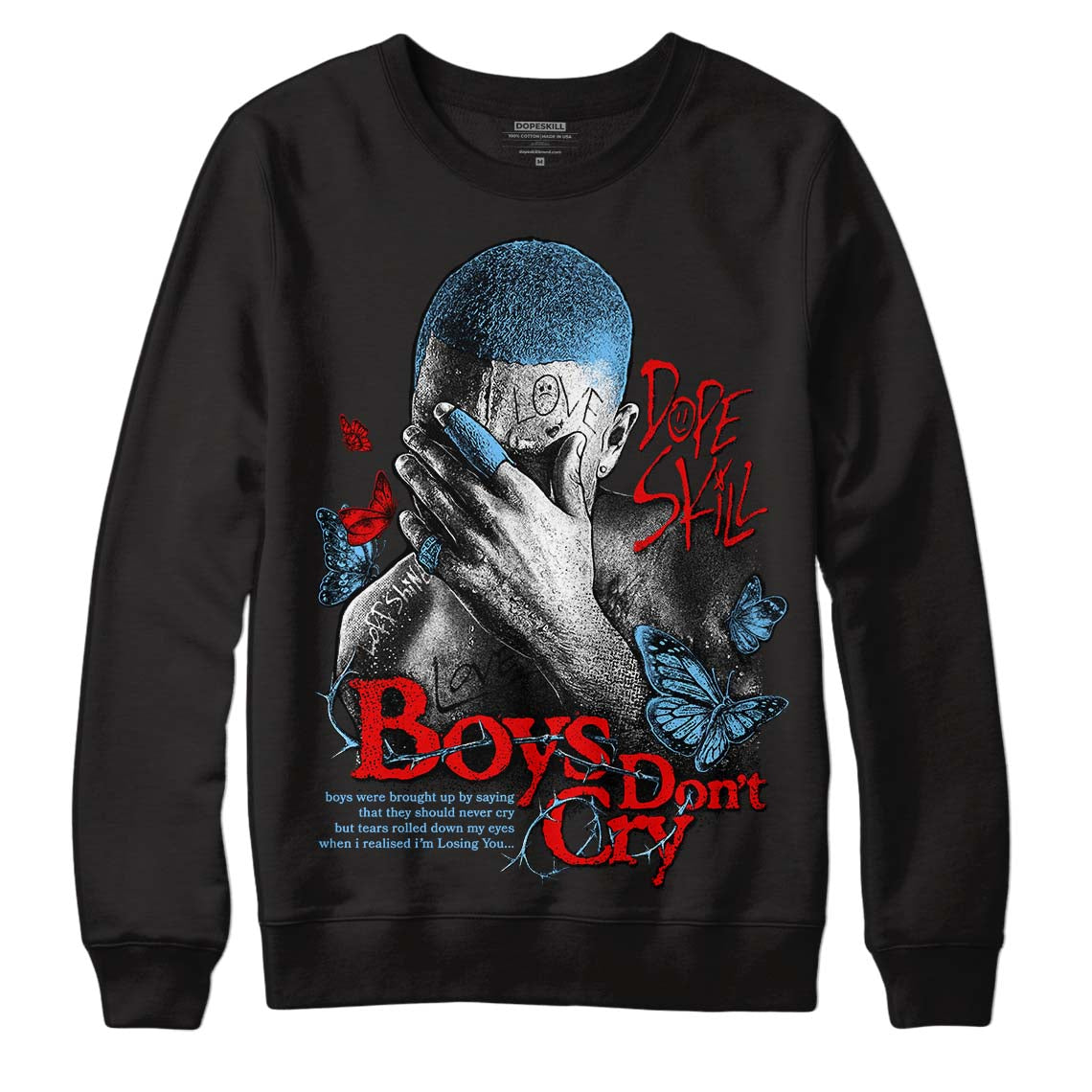 Travis Scott x Jordan 4 Retro 'Cactus Jack' DopeSkill Sweatshirt Boys Don't Cry Graphic Streetwear - Black