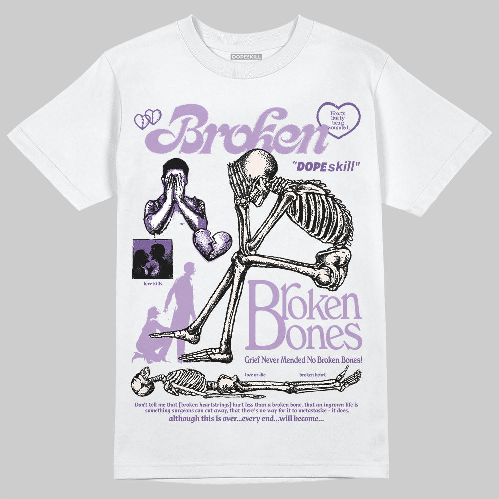 Jordan 10 WMNS “Hydrangeas” DopeSkill T-Shirt Broken Bones Graphic Streetwear - White