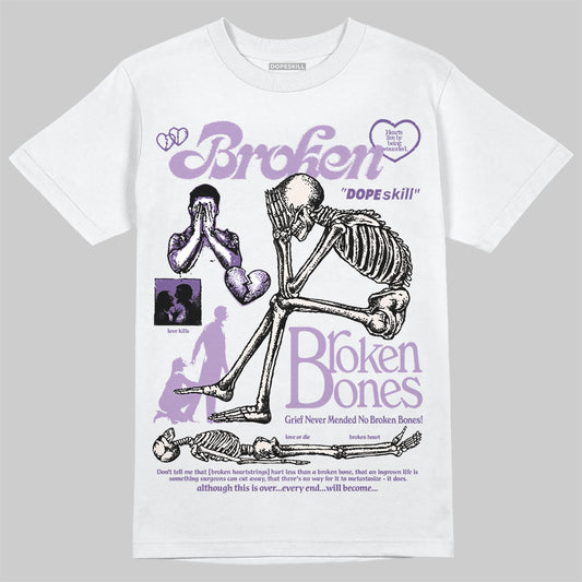 Jordan 10 WMNS “Hydrangeas” DopeSkill T-Shirt Broken Bones Graphic Streetwear - White