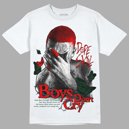 Jordan 2 White Fire Red DopeSkill T-Shirt Boys Don't Cry Graphic Streetwear - White