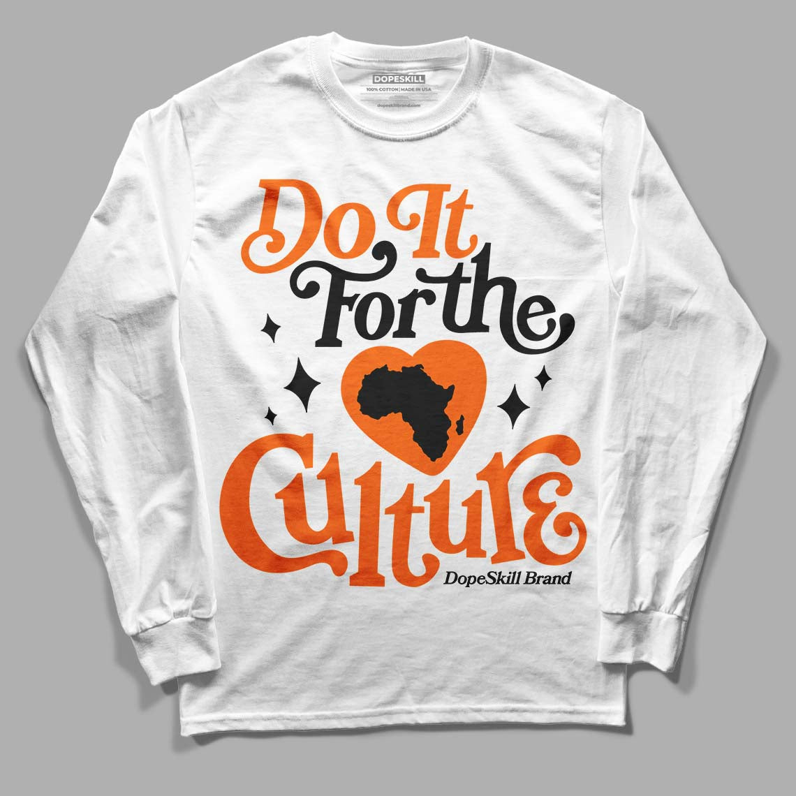 Orange, Black & White Sneakers DopeSkill Long Sleeve T-Shirt Do It For The Culture Graphic Streetwear - White