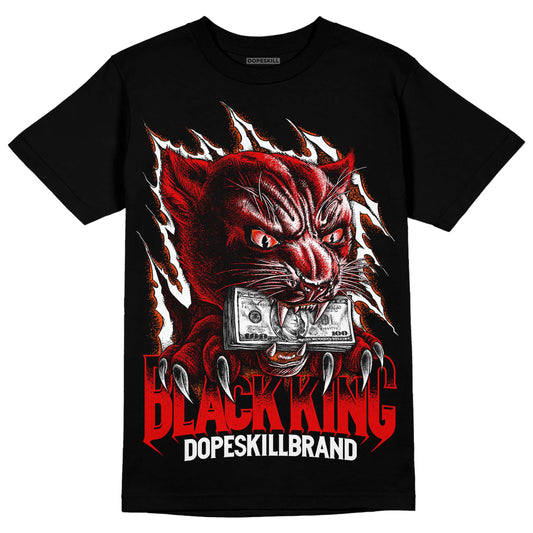 Jordan 4 Retro Red Cement DopeSkill T-Shirt Black King Graphic Streetwear - Black