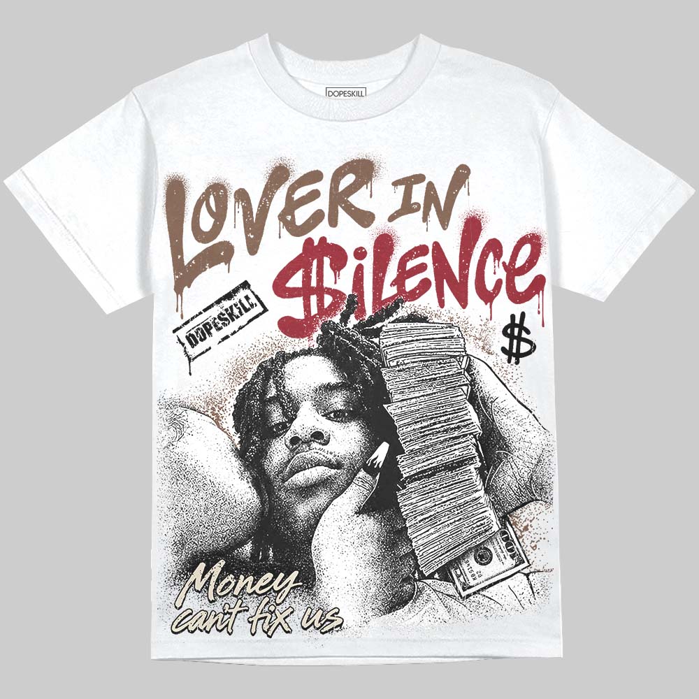 Jordan 12 Fireside DopeSkill Oversize Print T-Shirt Lover In $ilence Graphic Streetwear - White 