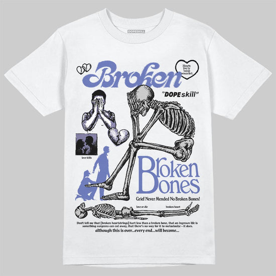 Air Max 90 x Patta Sapphire and Particle Grey DopeSkill T-Shirt Broken Bones Graphic Streetwear - White 