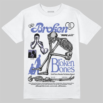 Air Max 90 x Patta Sapphire and Particle Grey DopeSkill T-Shirt Broken Bones Graphic Streetwear - White 