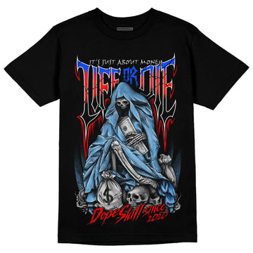 Travis Scott x Jordan 4 Retro 'Cactus Jack' DopeSkill T-Shirt Life or Die Graphic Streetwear - Black