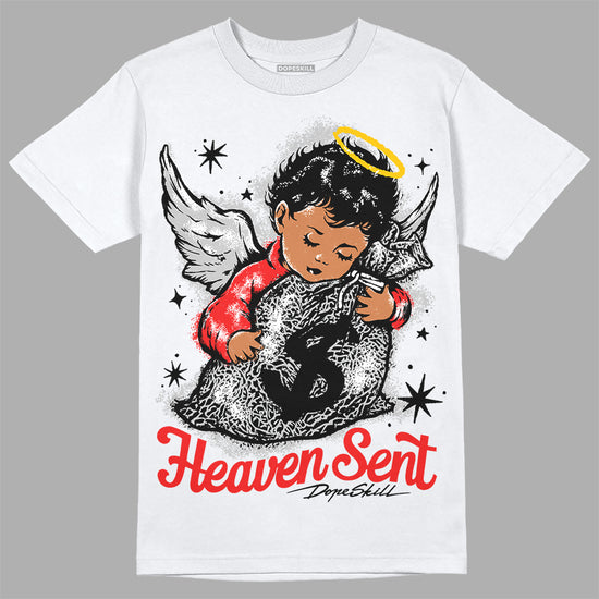 Jordan Spizike Low Bred DopeSkill T-Shirt Heaven Sent Graphic Streetwear - White 