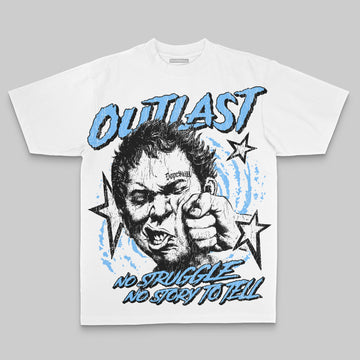 Royal Blue Oversize Print Outlast DopeSkill Graphic T-shirt Streetwear - White
