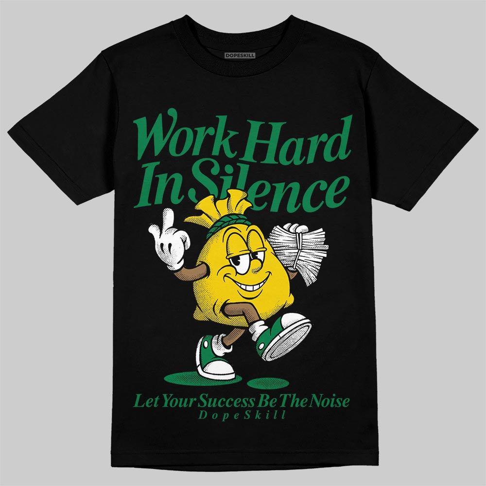 Green Sneakers DopeSkill T-Shirt Work Hard In Silence Graphic Streetwear - black