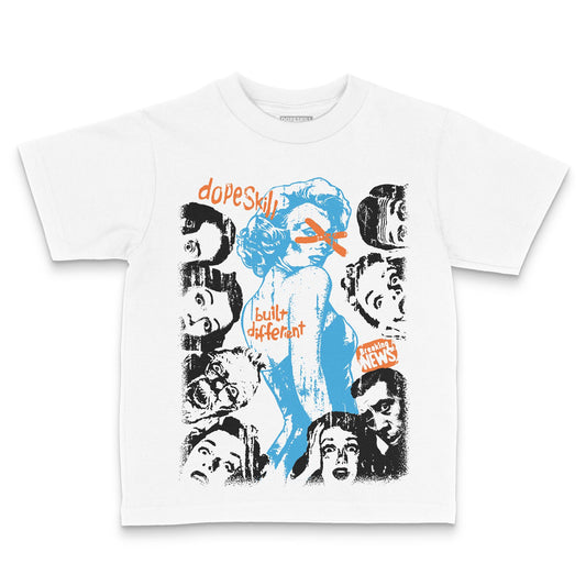 Jordan 1 High OG “UNC” Reimagined DopeSkill Toddler Kids T-shirt Built Different Streetwear - White