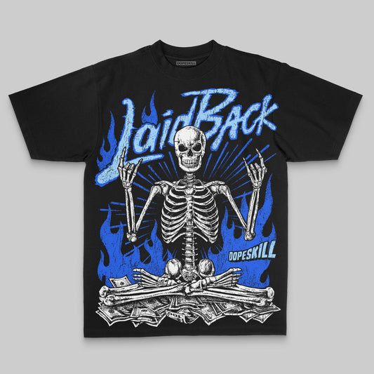 Royal Blue Oversize Print Laid Back DopeSkill Graphic Premium T-shirt Streetwear - black