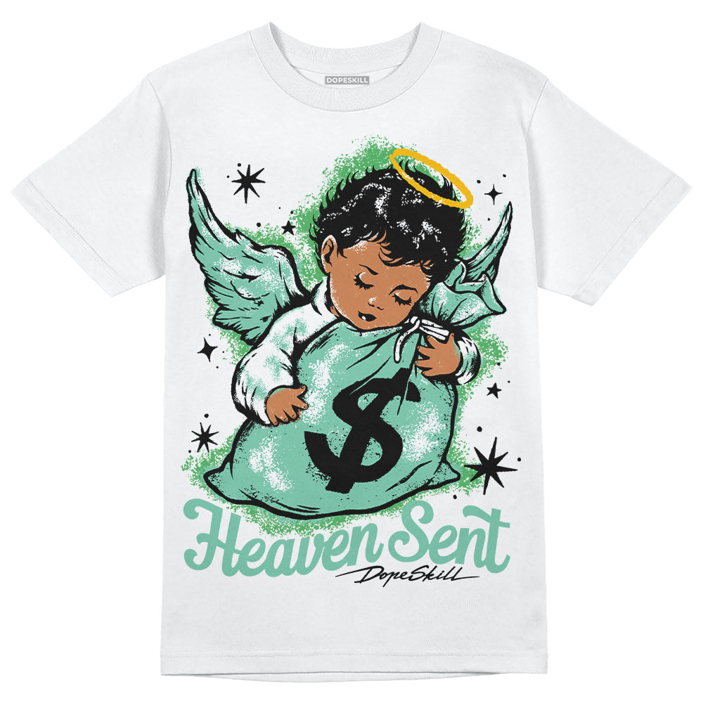 Jordan 1 High OG Green Glow DopeSkill T-Shirt Heaven Sent Graphic Streetwear - WHite